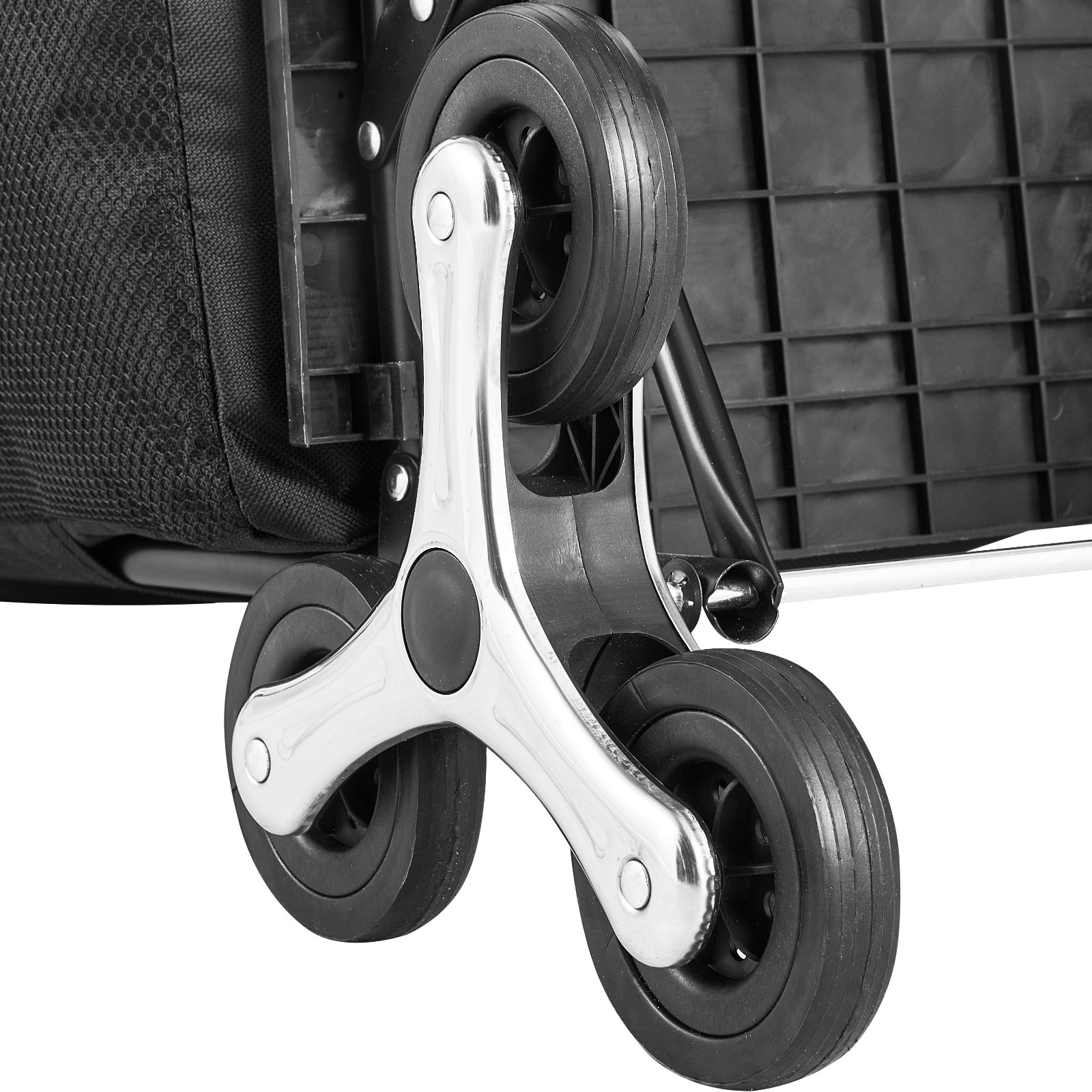 Foldable Stair Climbing Shopping Cart With Storage Bag 6 Wheels_voghion.com